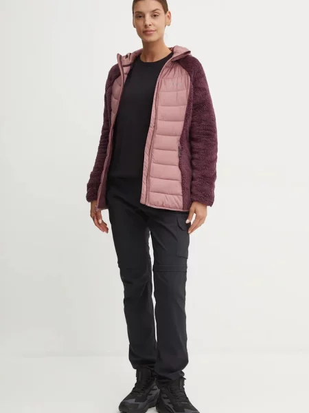 Športová bunda Columbia Powder Lite Sherpa Hybrid ružová