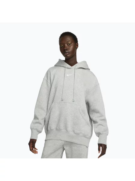 Bluză pentru femei Nike Sportswear Phoenix Fleece Oversized dark grey heather/sail gri