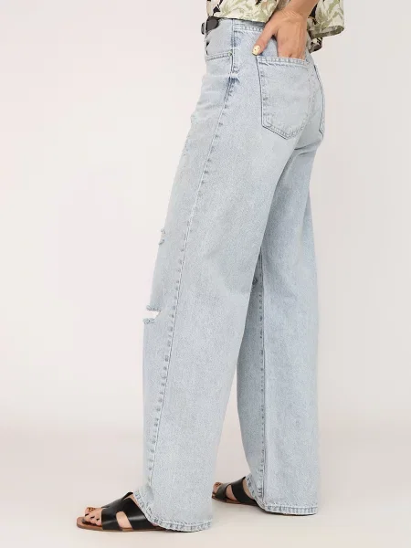 Джинси мом YUKI блакитний