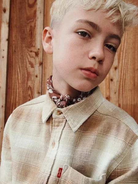 Levi's риза за деца от SHADOW PLAID SHIRT бежово