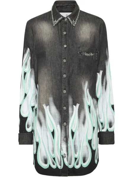 Cămașă de blugi Philipp Plein gri