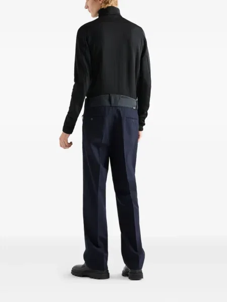 Pulover Prada cu guler de stand-up negru
