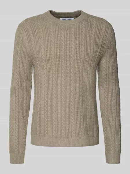 Sweter z dzianiny z domieszką kaszmiru model ‘CASSIUS’ Samsoe Samsoe beżowy