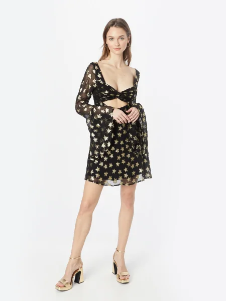 Nasty Gal Rochie auriu / negru