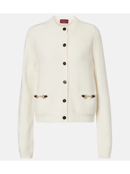 Cardigan Gucci de lână alb