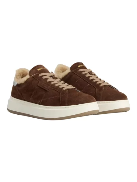 Sneakersy Woolrich skórzane brązowe