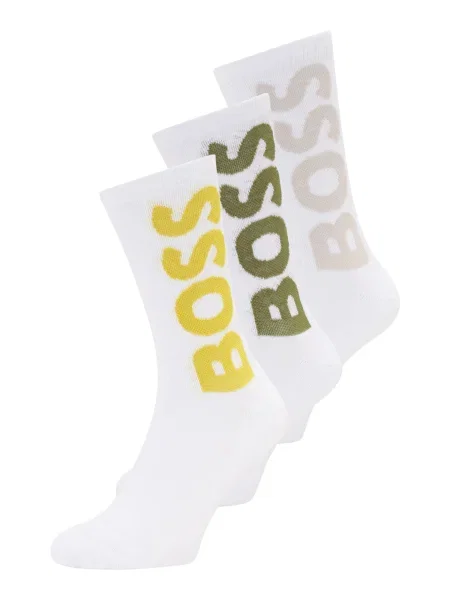 BOSS ponožky pánske 3P QS Rib Logo CC biela