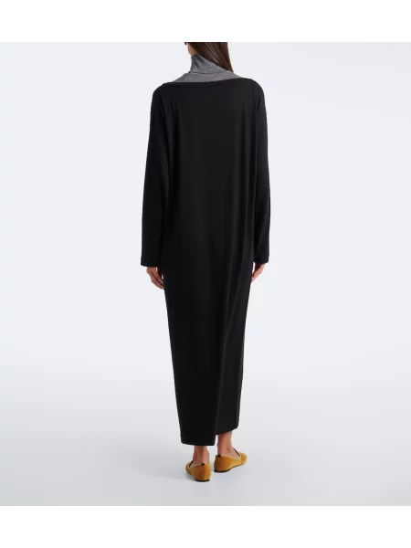 Rochie maxi Extreme Cashmere din cașmir negru