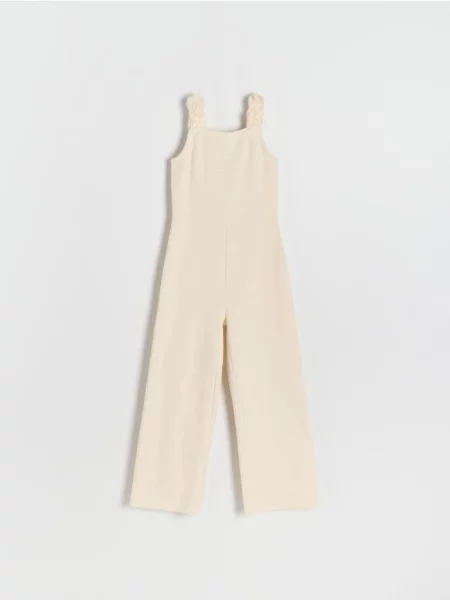 Reserved Tweedowy kombinezon złamana biel