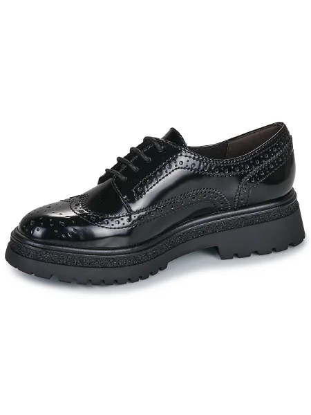 Oxford Tamaris cu șireturi din țesătură twill negru