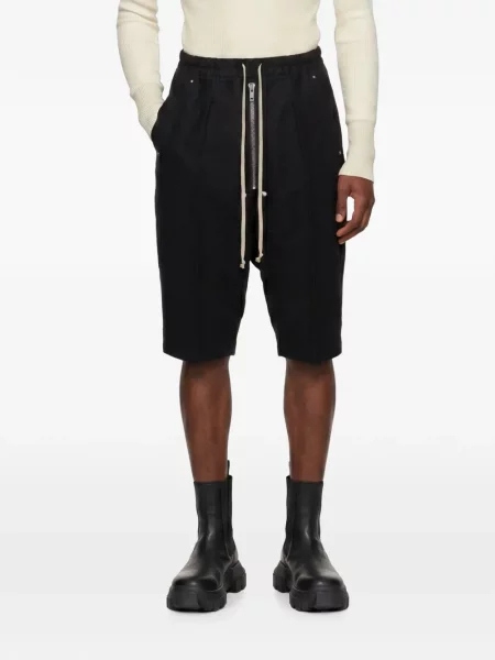 Pantaloni scurți Rick Owens cu cordon negru