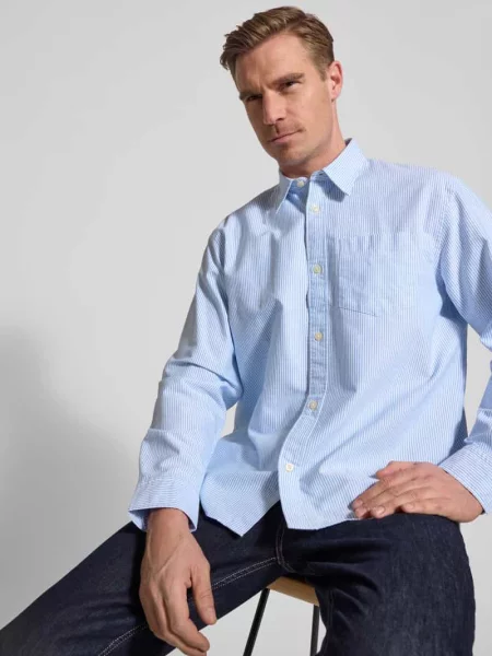 Krój relaxed fit Koszula casualowa z czystej Model OXFORD SHIRT' Selected Homme niebieska