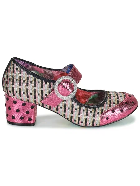 Pantofi Irregular Choice cu cataramă roz