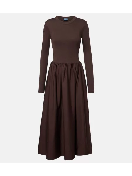 Rochie midi Polo Ralph Lauren până la genunchi de costum maro