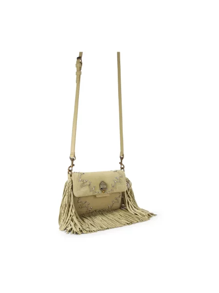Kurt Geiger London torebka crossbody zamszowa OXFORD beżowa