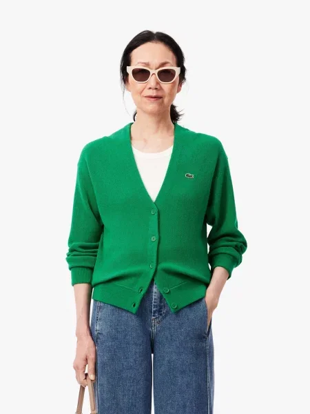 Вовняний Кардиган Lacoste зелений