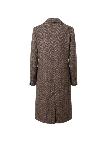 Palton Tagliatore de lână cu model herringbone maro