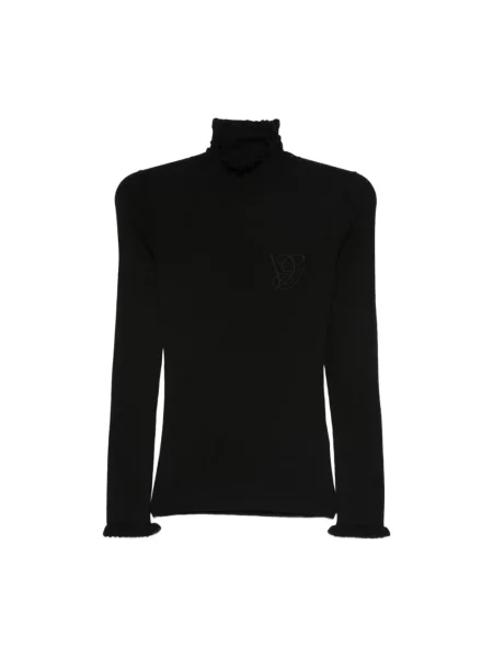 Golf golf Valentino Garavani wełniany z falbankami czarny