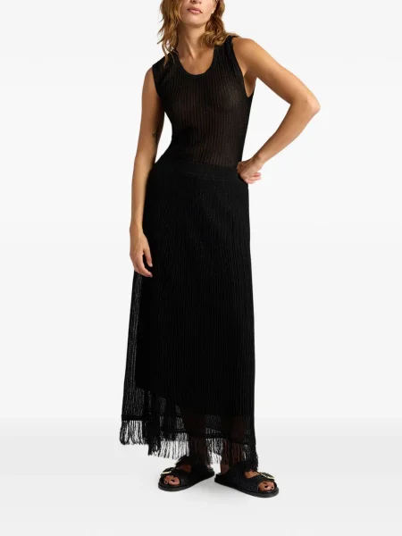 Spódnica Momoni z frędzli czarna