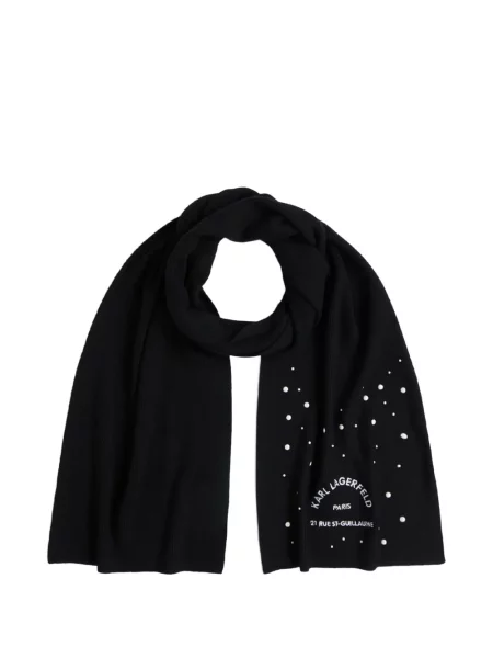 Fular Karl Lagerfeld cu perle negru