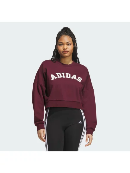BLUZA Z TKANINY SZENILOWEJ Z LOGO I GRAFIKĄ
