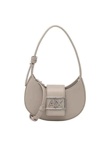 Torebka Armani Exchange skórzana beżowa
