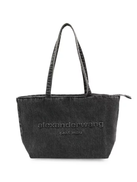 Geantă shopper Alexander Wang cu autograf gri