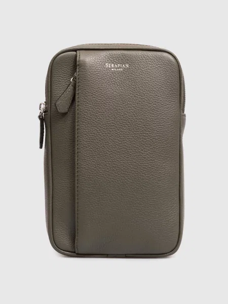 Кожаная сумка Serapian хаки