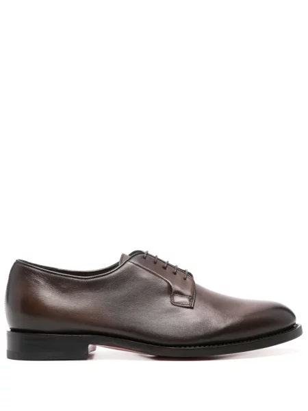 Pantofi derby Santoni din piele maro