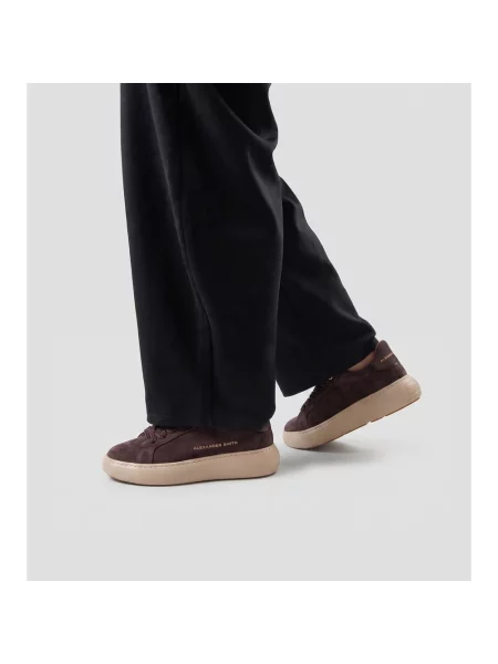 Sneakersy Alexander Smith skórzane brązowe