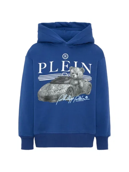 Bluza z kapturem dziecięca Philipp Plein niebieska
