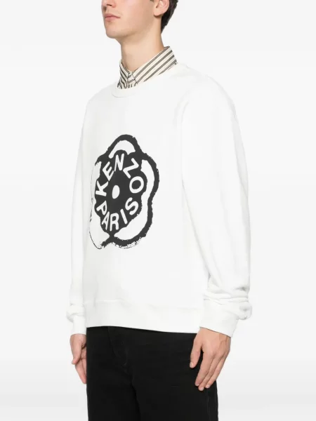 Hanorac Kenzo cu model floral cu imagine alb