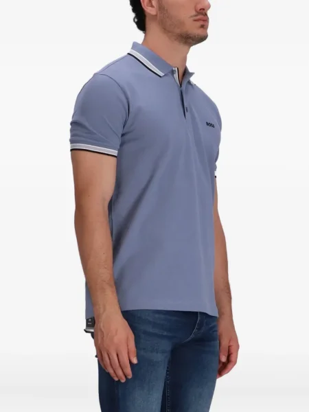 Tricou polo Boss cu broderie albastru