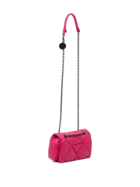 Rankinė per petį Emporio Armani dygsniuotas rožinė