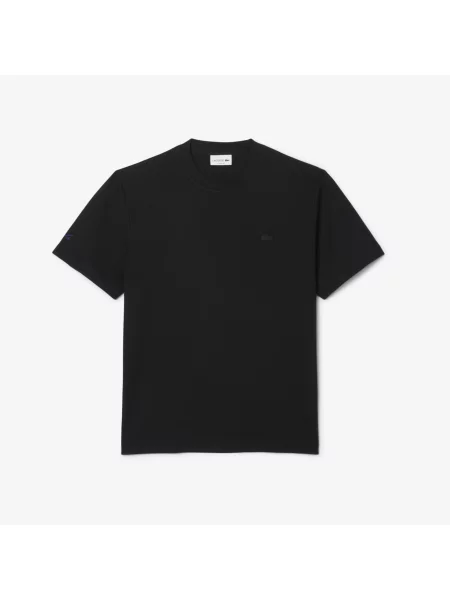 Lacoste T-Shirt Z Haftowanym Symbolem czarny