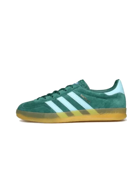 Lniane sneakersy Adidas Gazelle zielone