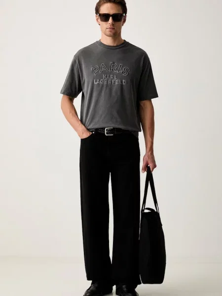 Karl Lagerfeld kratka majica siva