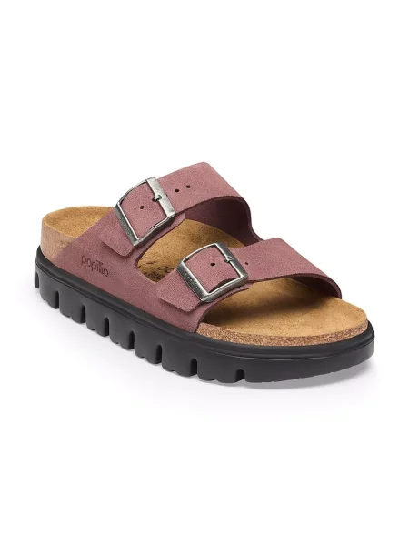 Dámske semišové šľapky Birkenstock x Papillio Arizona Chunky Suede Leather ružová