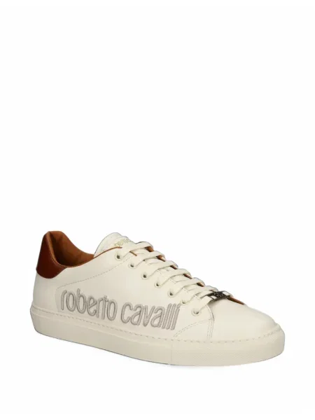 Sneakerși Roberto Cavalli din piele cu autograf