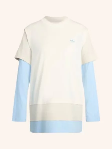Adidas Originals Koszulka Z Długim Rękawem Loose Layered Long Sleeve weiss beżowa
