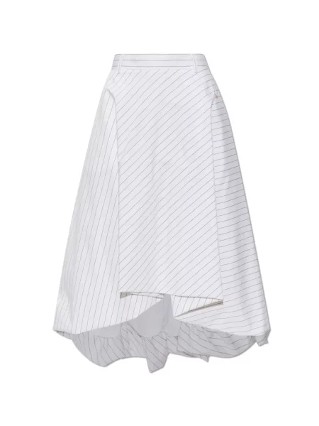 Fustă midi Moschino asimetrică alb