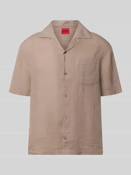Koszula casualowa o kroju regular fit z czystego lnu model EXOLINO' Hugo