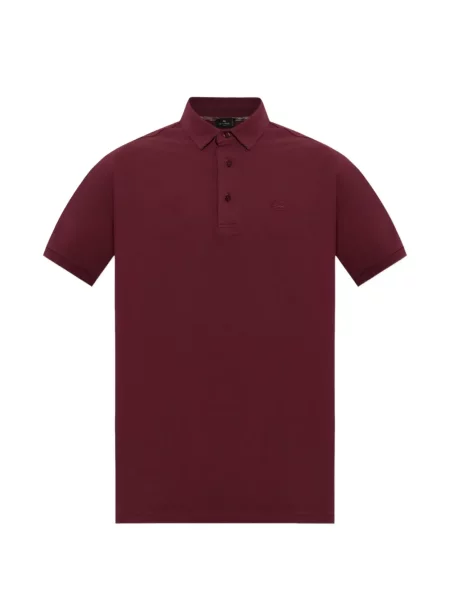Tricou polo Etro cu broderie roșu