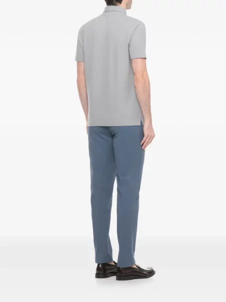 Tricou polo Zanone scurt gri