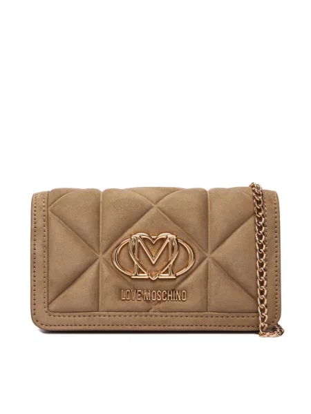 Чанта Love Moschino зелено бежово