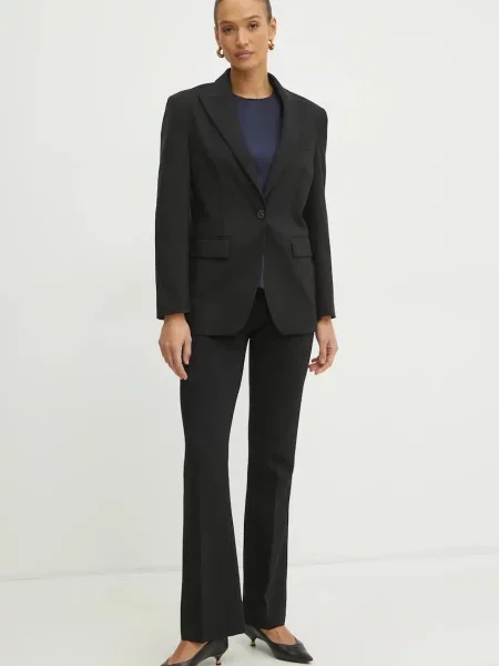 Шовкова блузка Fracomina однотонна синій