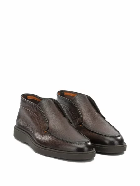 Pantofi loafer Santoni din piele maro