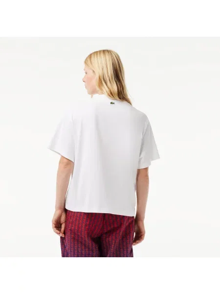 Lacoste Koszulka Oversize Iconic Croc Print biała