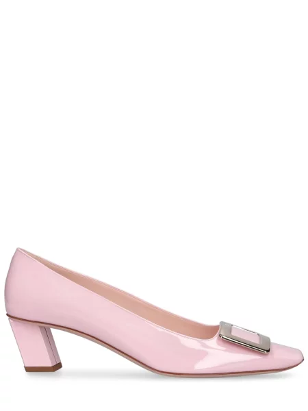 Kožené lakované lodičky Roger Vivier ružová