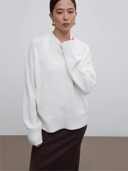 Джемпер Estro молочний вовна/мохер